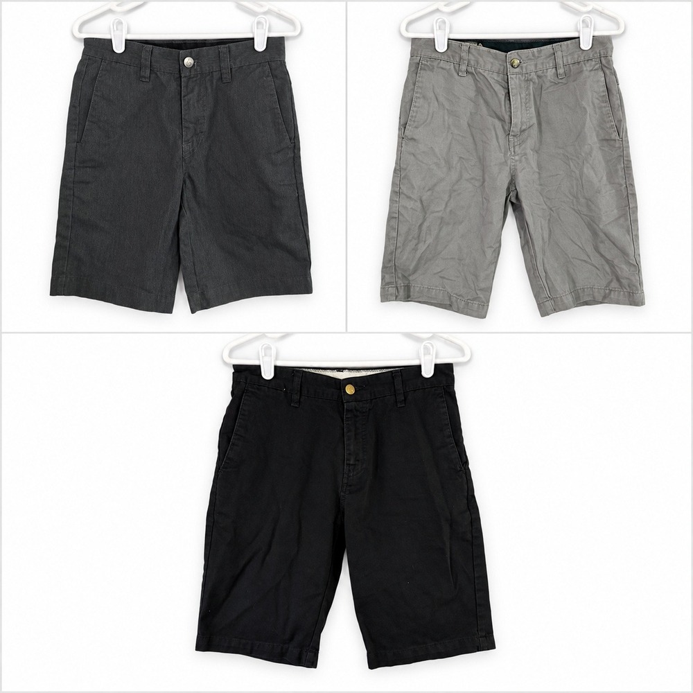 Volcom Lot of 3 Shorts Mens 28 Frickin Modern Corpo Class Black Gray Chino EUC